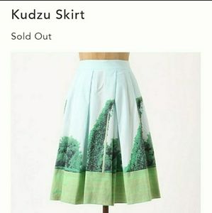 Anthroplogie/Sarah Ball Kudzu Print Poplin Skirt